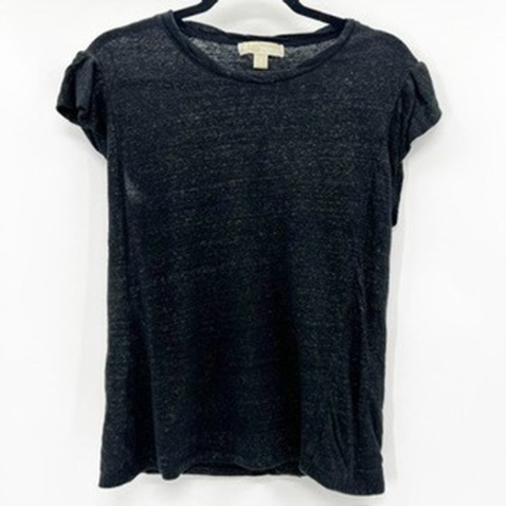MICHAEL Michael Kors Heathered‎ Black Short Sleeve T Shirt Women M Knit Casual